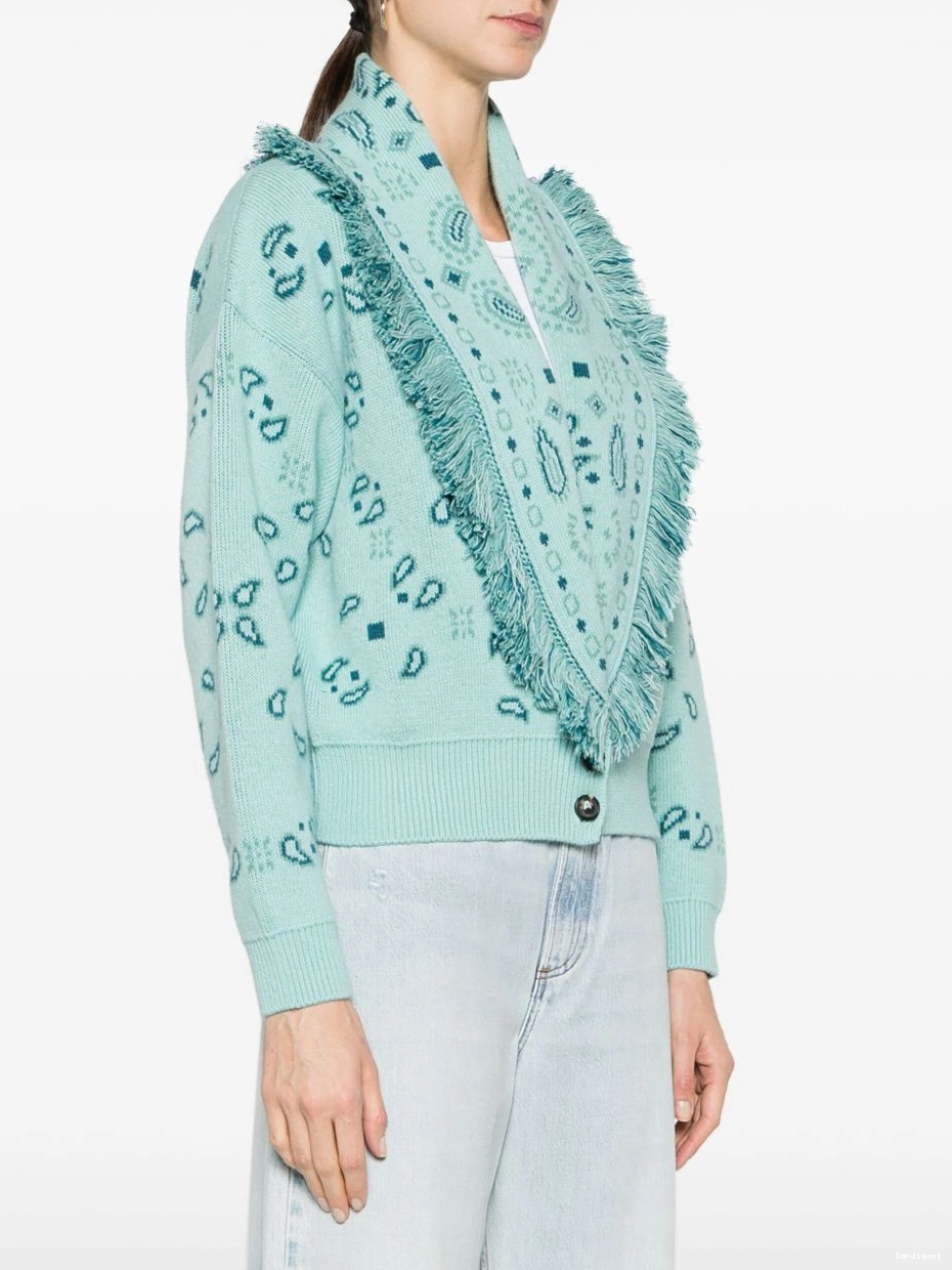 Cheap Alanui bomber cardigan Women bandana-jacquard 0412